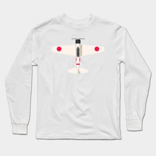 White A6M Zero 2D plane Long Sleeve T-Shirt